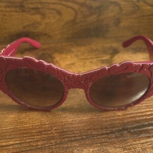 Dolce & Gabbana Burgundy Floral Sunglasses